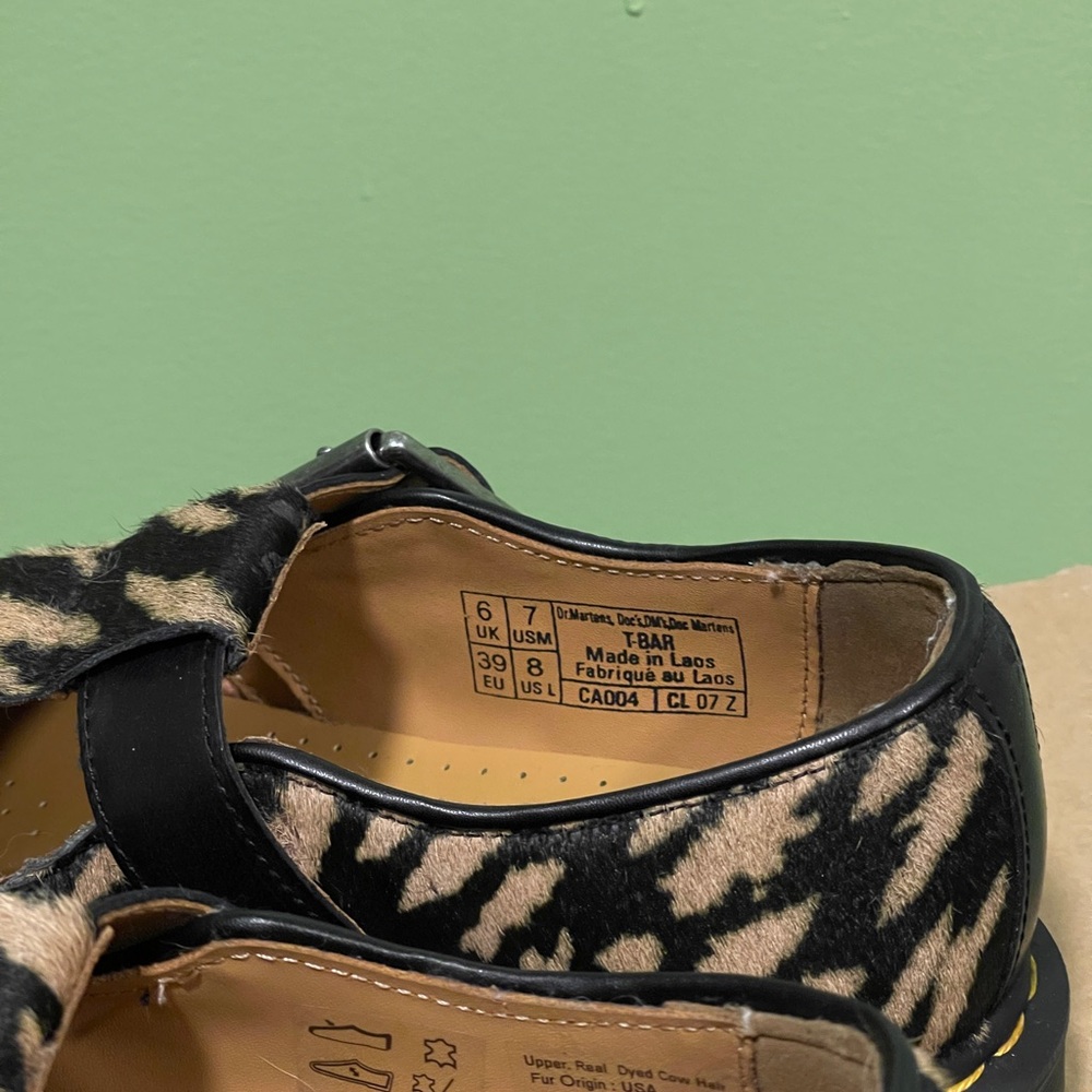Dr. Martens Black and Tan Leopard Mary Jane Flats - Picture 3 of 3